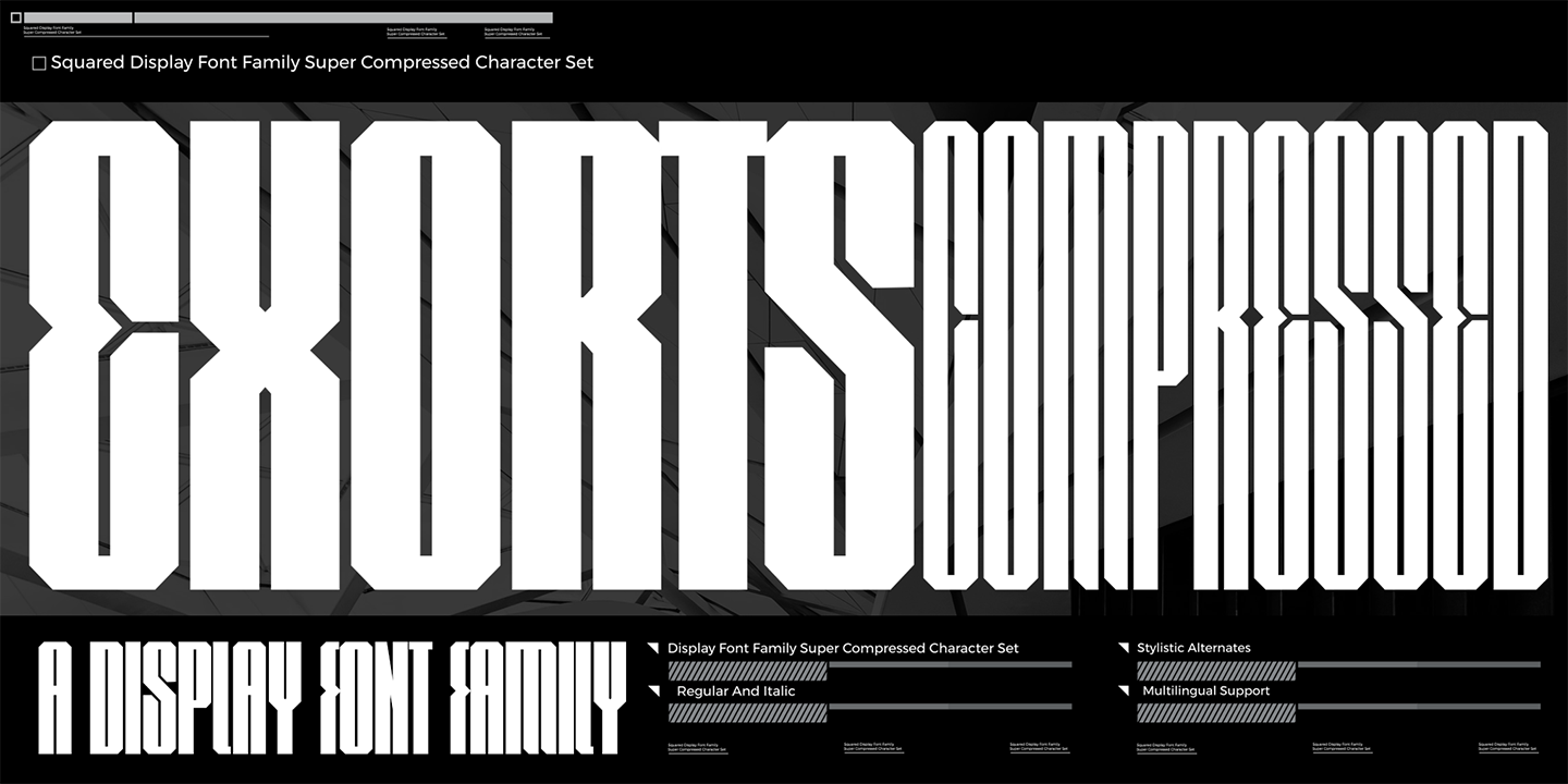 Exorts Compressed Font preview